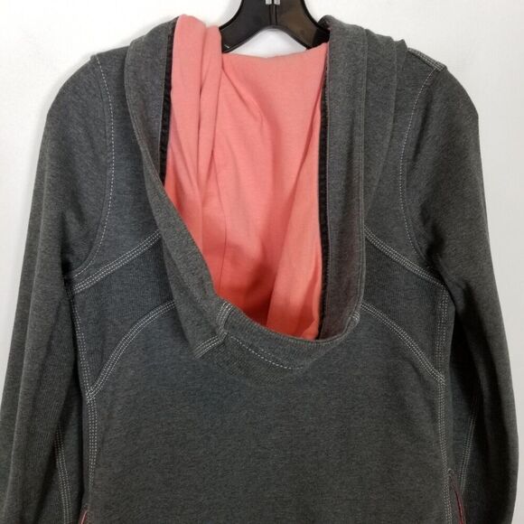 Lululemon Women's Awareness Wrap Jacket with Hood Sz 4 Snap Gray Pink Athletic - Picture 5 of 9